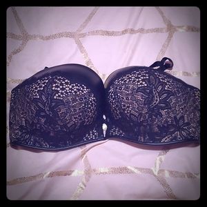 Black and Leather Lace Bombshell Bra